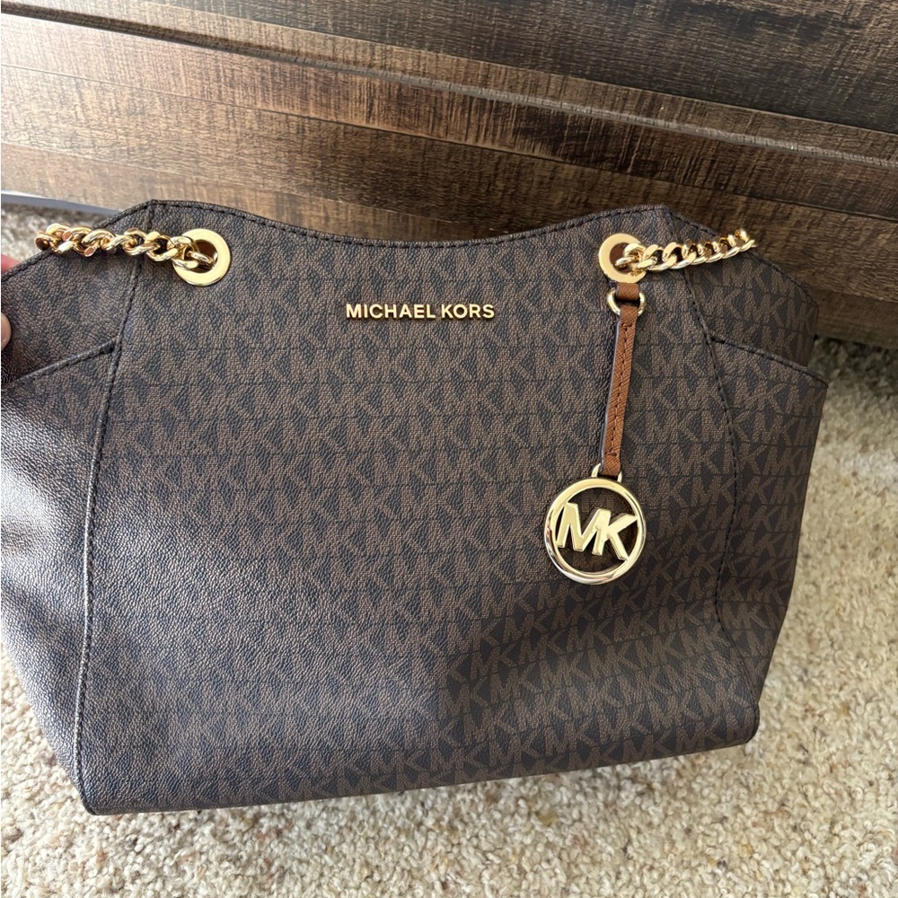 Michael Kors Brown and Gold Tote and Wallet Set - Picture 4 of 6